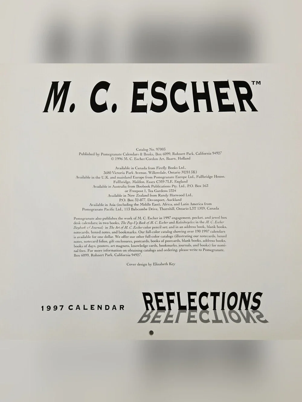 M.C. Escher Reflections 1997 Calendar